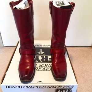 FRYE HARNESS 12R BOOT BURNT RED SZ 6.5 RARE